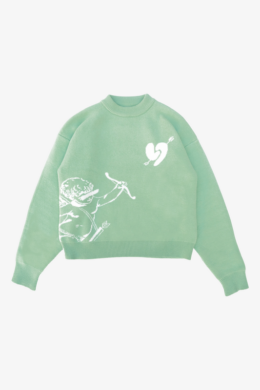 MATCHA GREEN KNIT SWEATER