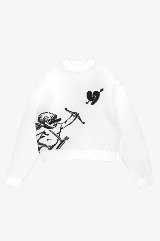 WHITE KNIT SWEATER