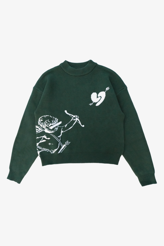 FOREST GREEN KNIT SWEATER